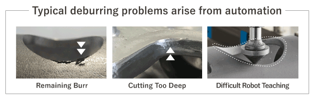Typical deburring problems arise from automation