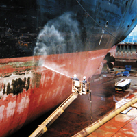 Ship body cleaning